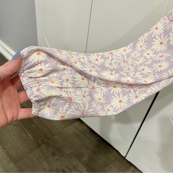 Elodie Purple Floral Long Sleeve Crop Top - Picture 5 of 12